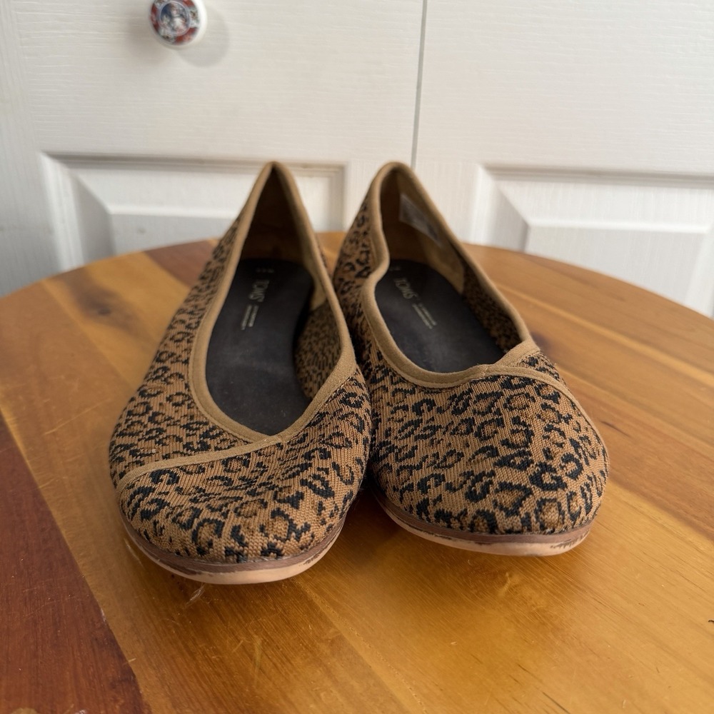 Toms Katie Pointed Toe Knit Leopard Flats Women's Size 8.5‎ Business Office Boho - Picture 4 of 8